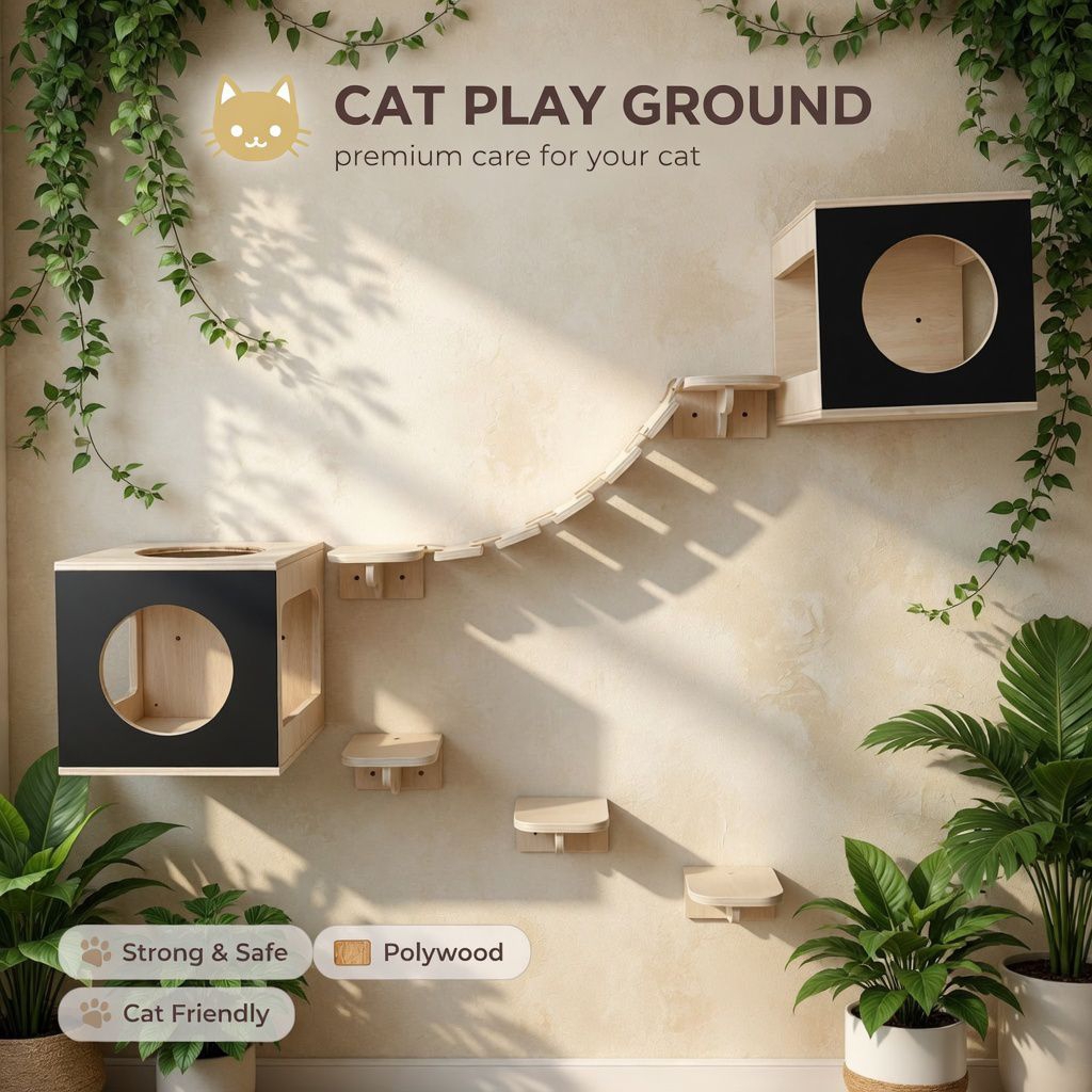 Cat Playground, Playground kucing, Rumah Kucing, habitat kucing