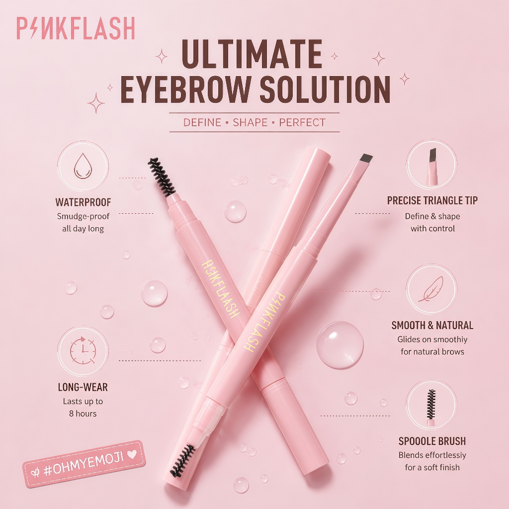 PINKFLASH EYEBROW PENSIL / PENSIL ALIS MATIC WATERPROOF AUTO EYEBROW PENCIL PINKFLASH