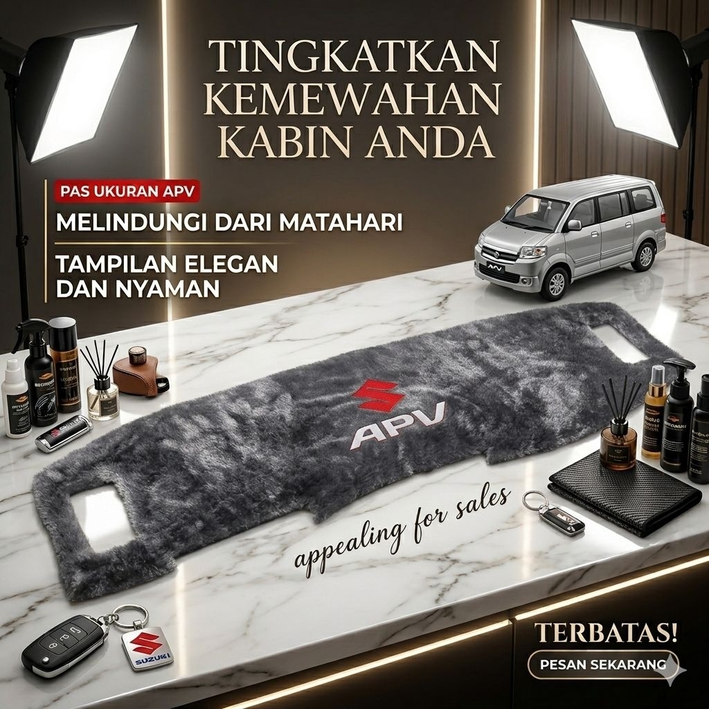 Cover Alas Pelindung Dashboard Suzuki Apv _ Apv Arena Bulu Bordir Premium Custom Nama
