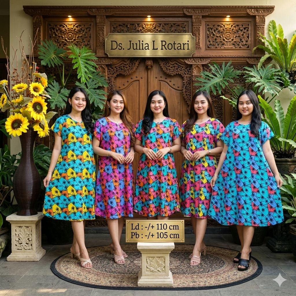 Paket 5 Pcs Daster Standar Julia L Rotary