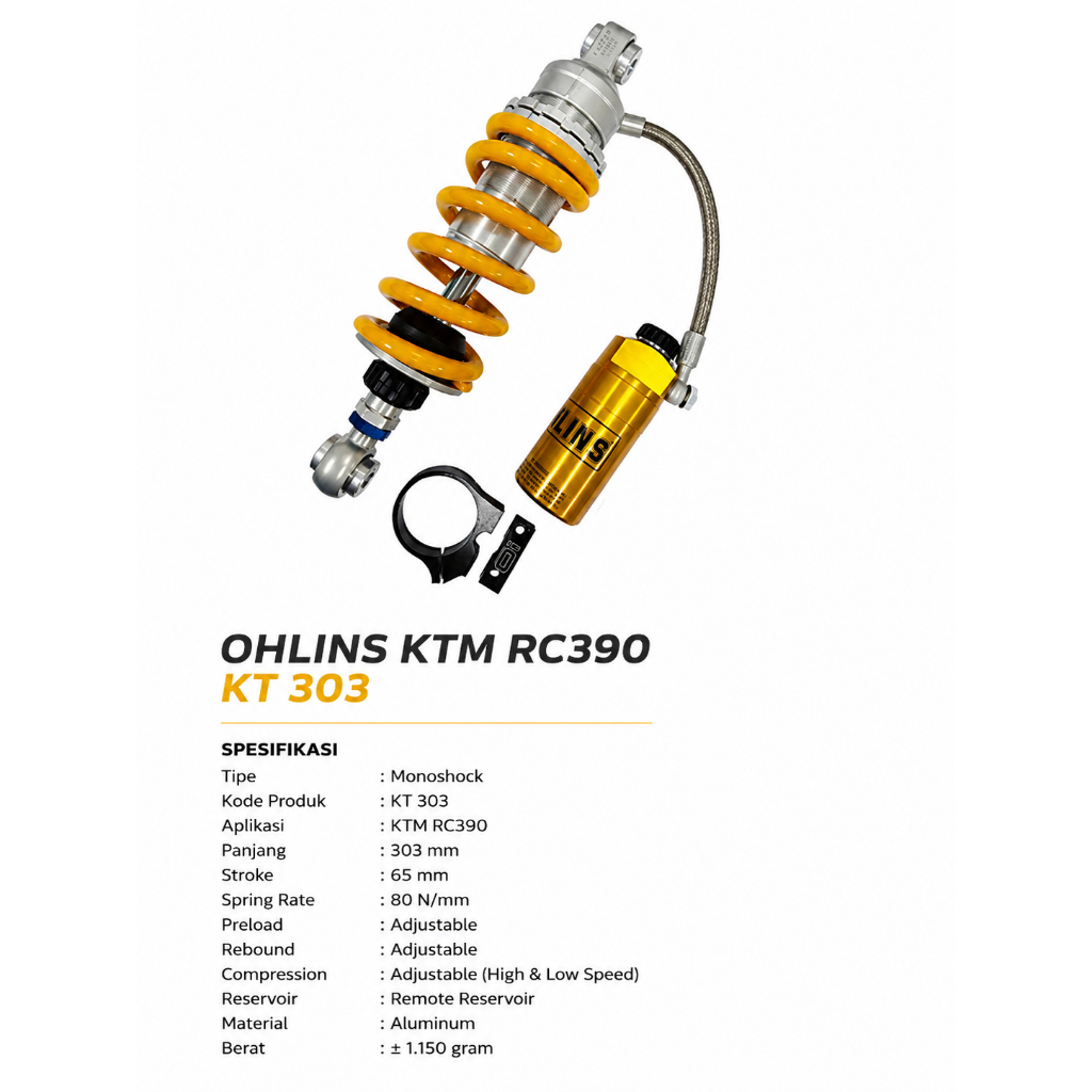 Shock Ohlins KTM RC390 - KT 303
