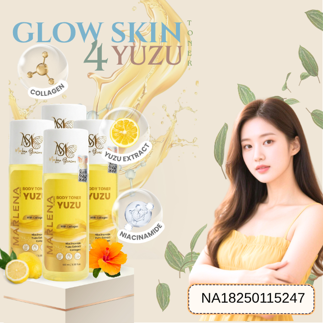 [ PAHE 4PCS ] TONER BADAN YUZU BRIGHTENING WITH COLLAGEN