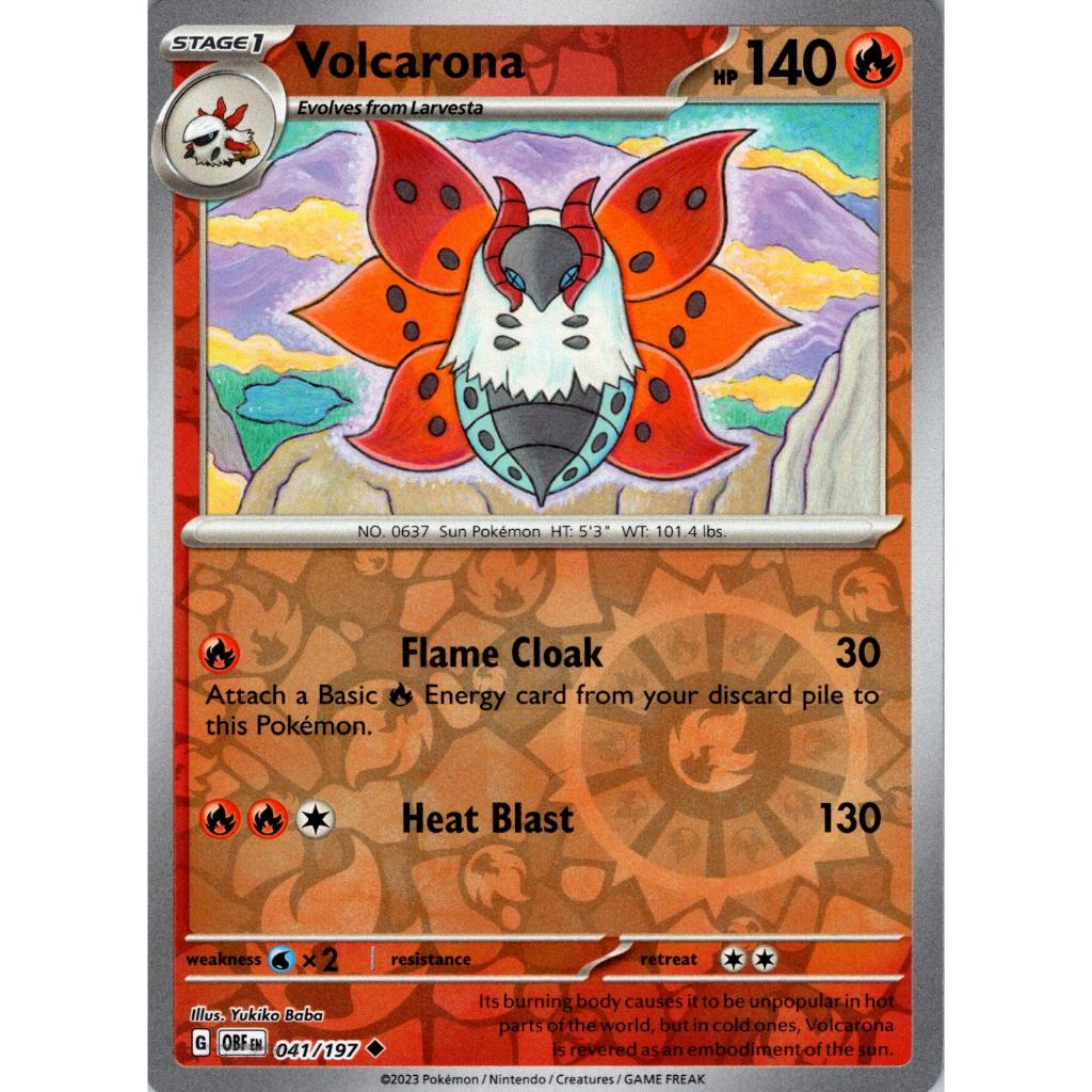 TCG Volcarona Reverse HOLO ENGLISH  volcarona 041/197  KARTU CARD POKEMON INGGRIS