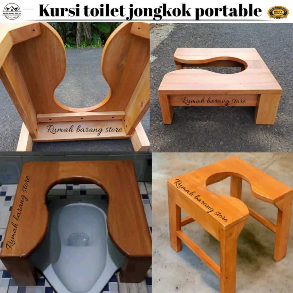 Kursi toilet jongkok dari kayu dudukan closet jongkok kayu portable kursi wc kayu