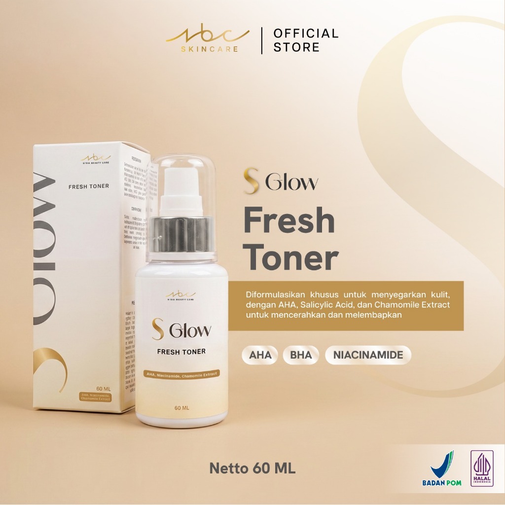 TONER S-GLOW - TONER PENCERAH - TONER EKSFOLIASI - NBC SKINCARE