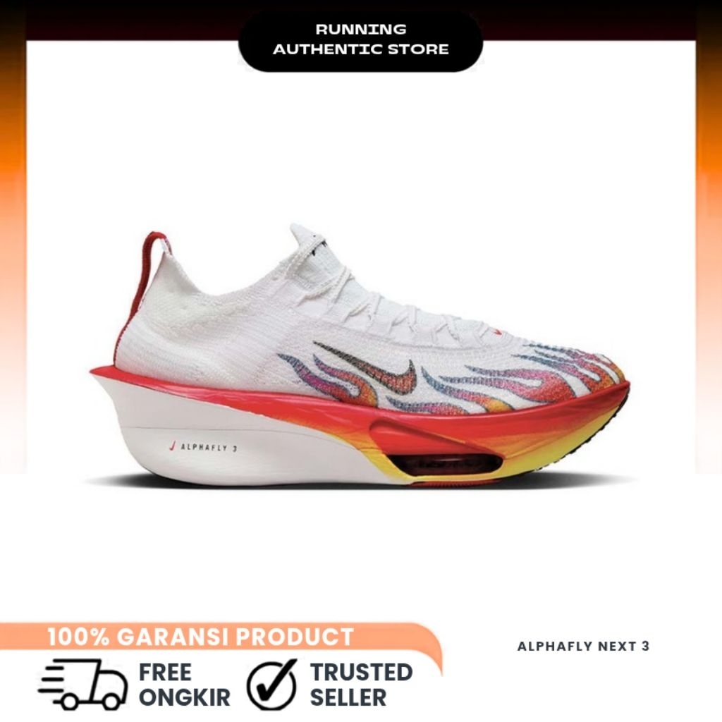 Sepatu Running Alphafly 3 - White/Habanero Red/Black-University Red