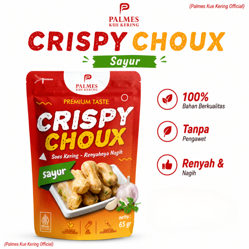PALMES - Crispy Choux Sayur 65 gr -  Soes Kering Sayur -  Khas Pekalongan