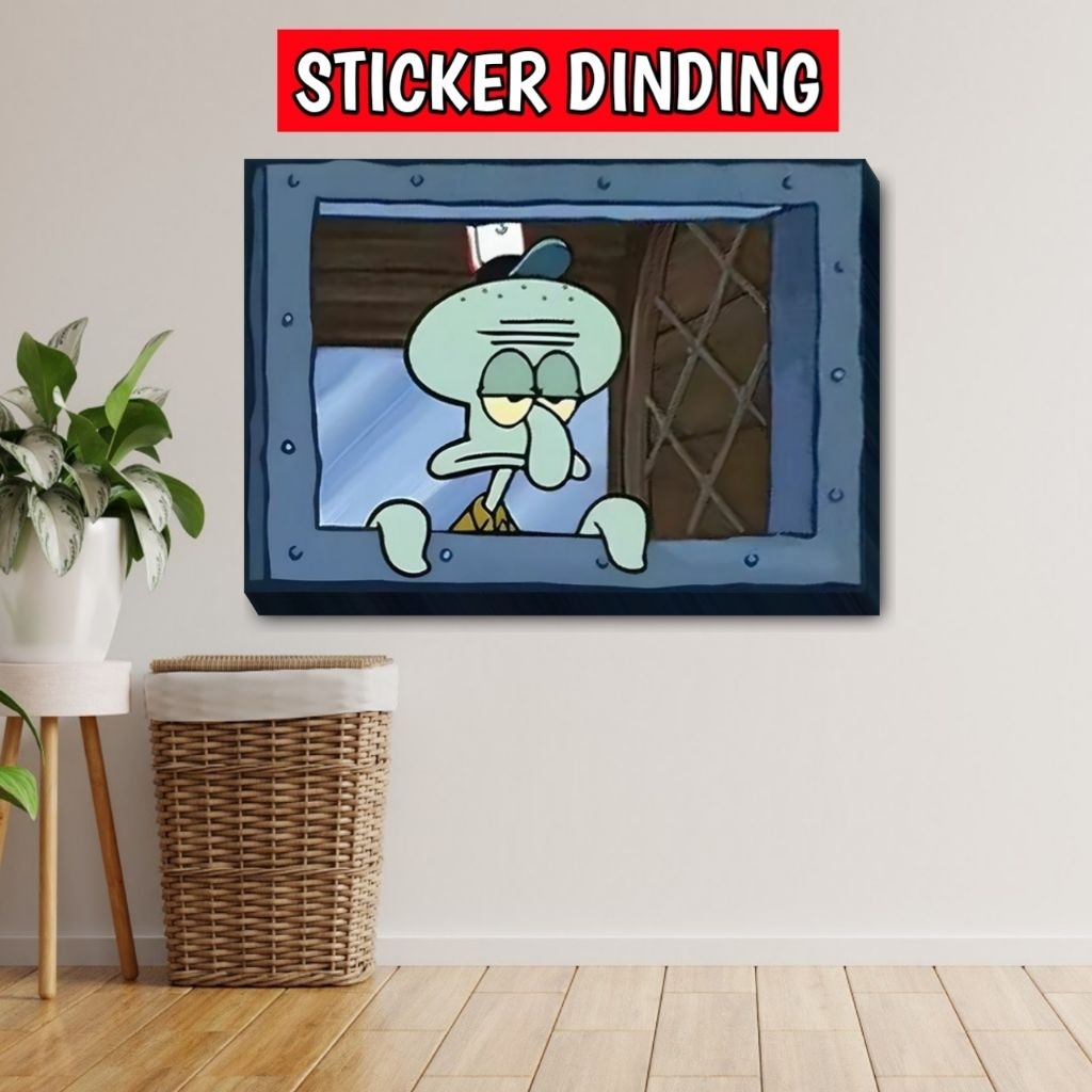 Sticker Dinding Animasi Kartun Spongebob, Squidward, Patrick || Stiker Animasi Dinding