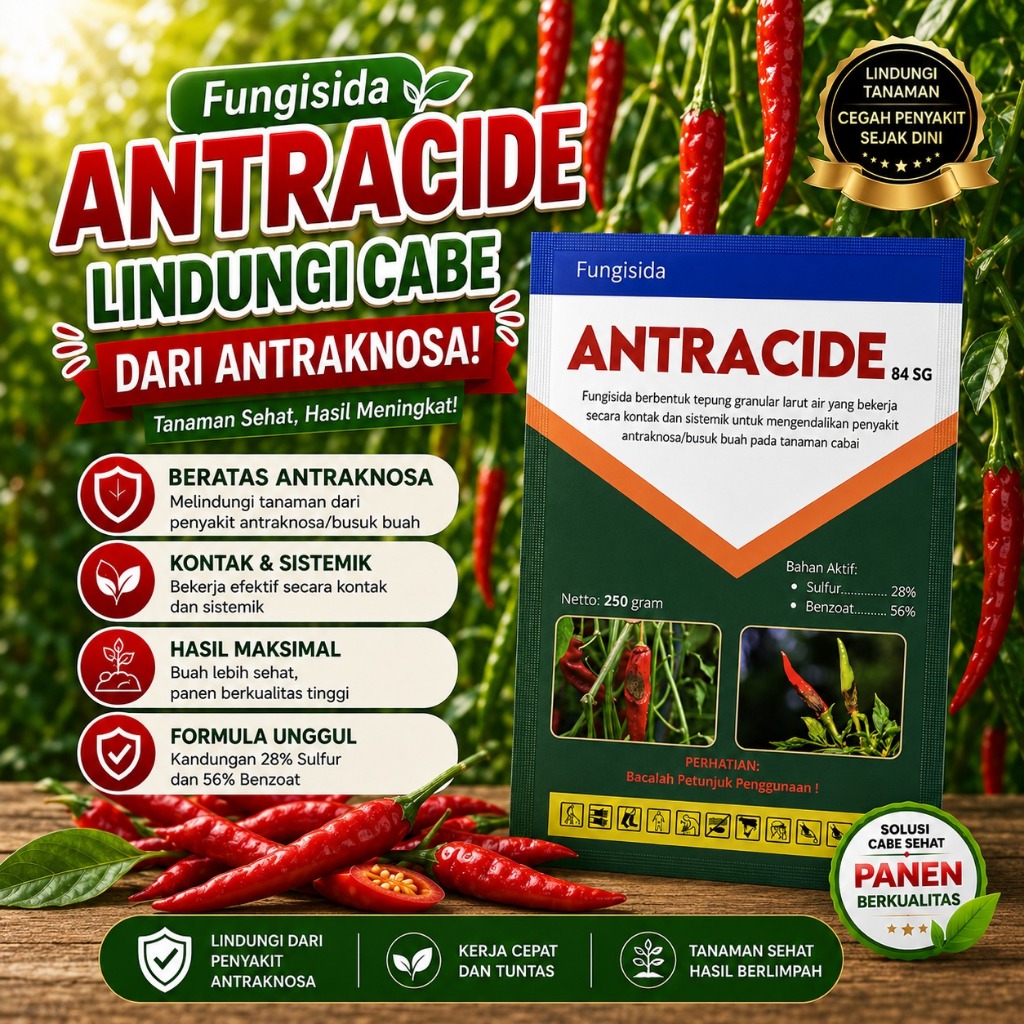 ANTRACIDE 84 SG 250 gram Fungisida Antraknosa / Patek / Cacar / Busuk Buah