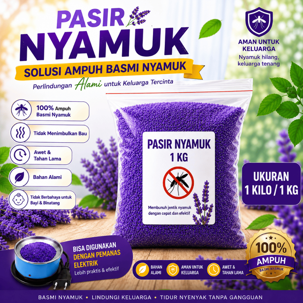 1KG Pasir Obat Nyamuk Original REFILL OBAT NYAMUK ELEKTRIK PASIR AJAIB 1KG 1000 GRAM SERBUK LAVENDER