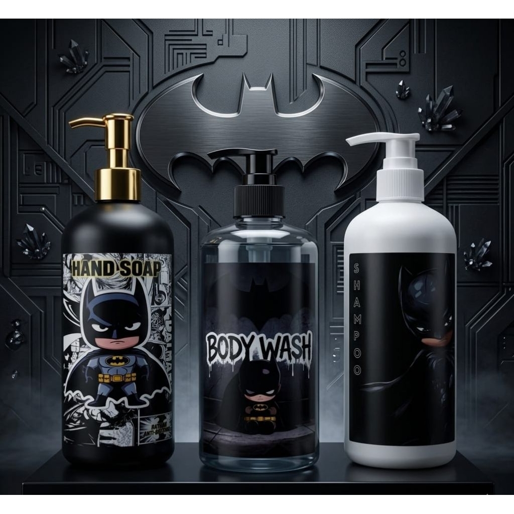 Batman botol sabun mandi anak refill 500ml , botol sampo anak , hand soap batman