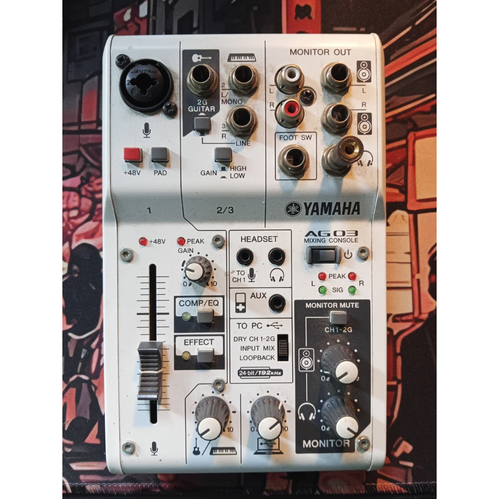 Yamaha AG03 Mixing Console USB Audio Interface Podcast Streaming - Second Terawat + Microphone Alctr