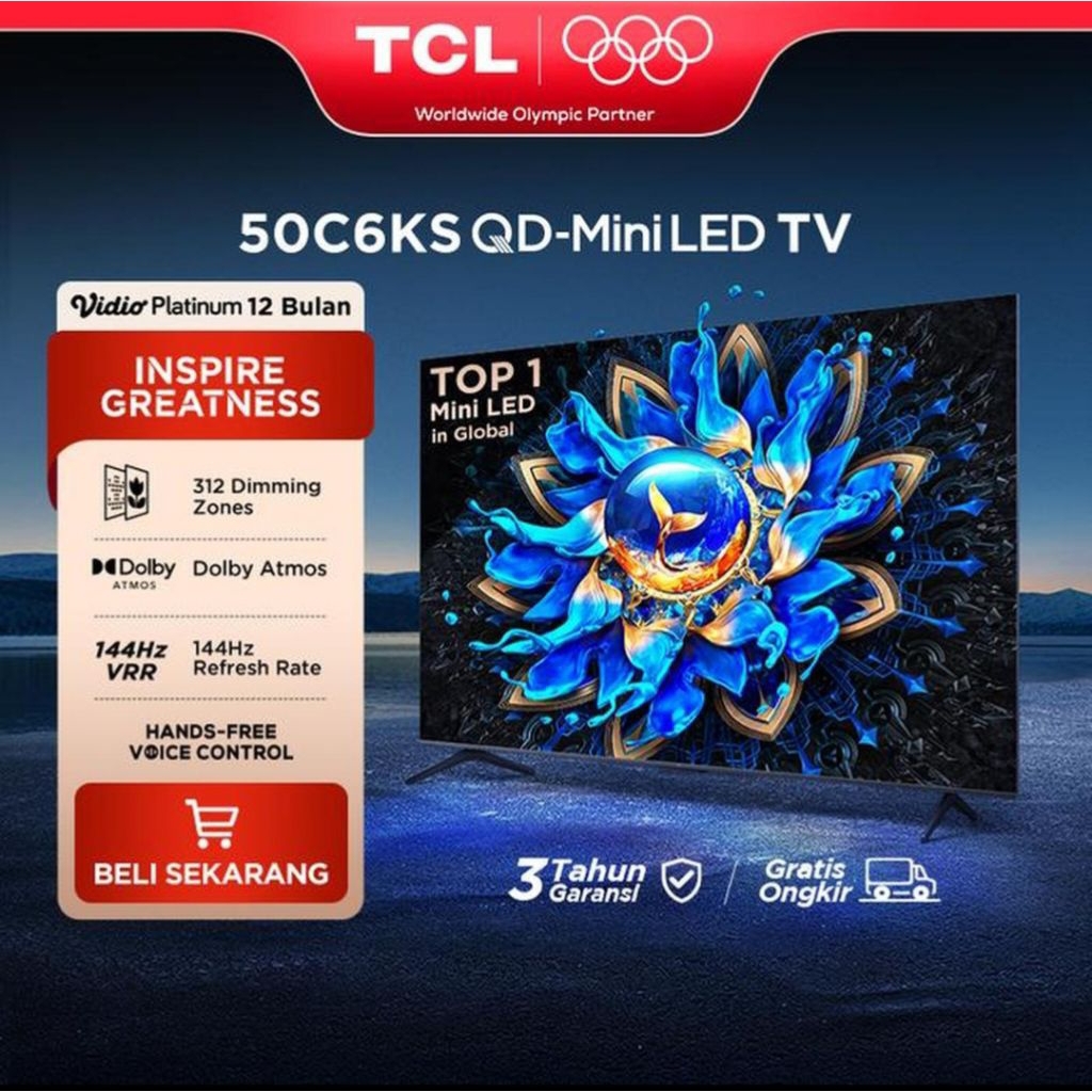 TV TCL 50 INCH 50C6K MINI LED TV TCL 50INCH QD-MINI LED TV TCL MINI LED QD