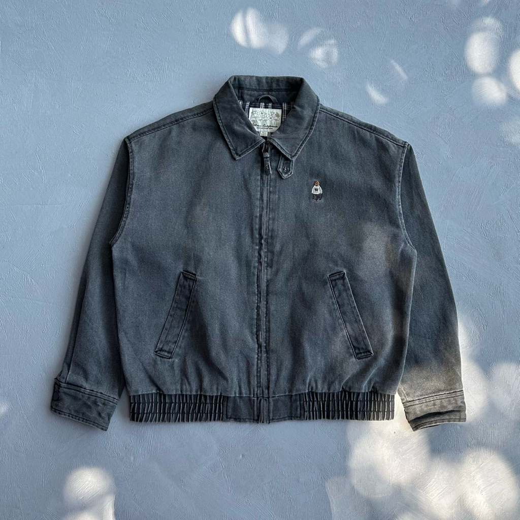 work jacket zipper who au denim tebal berat