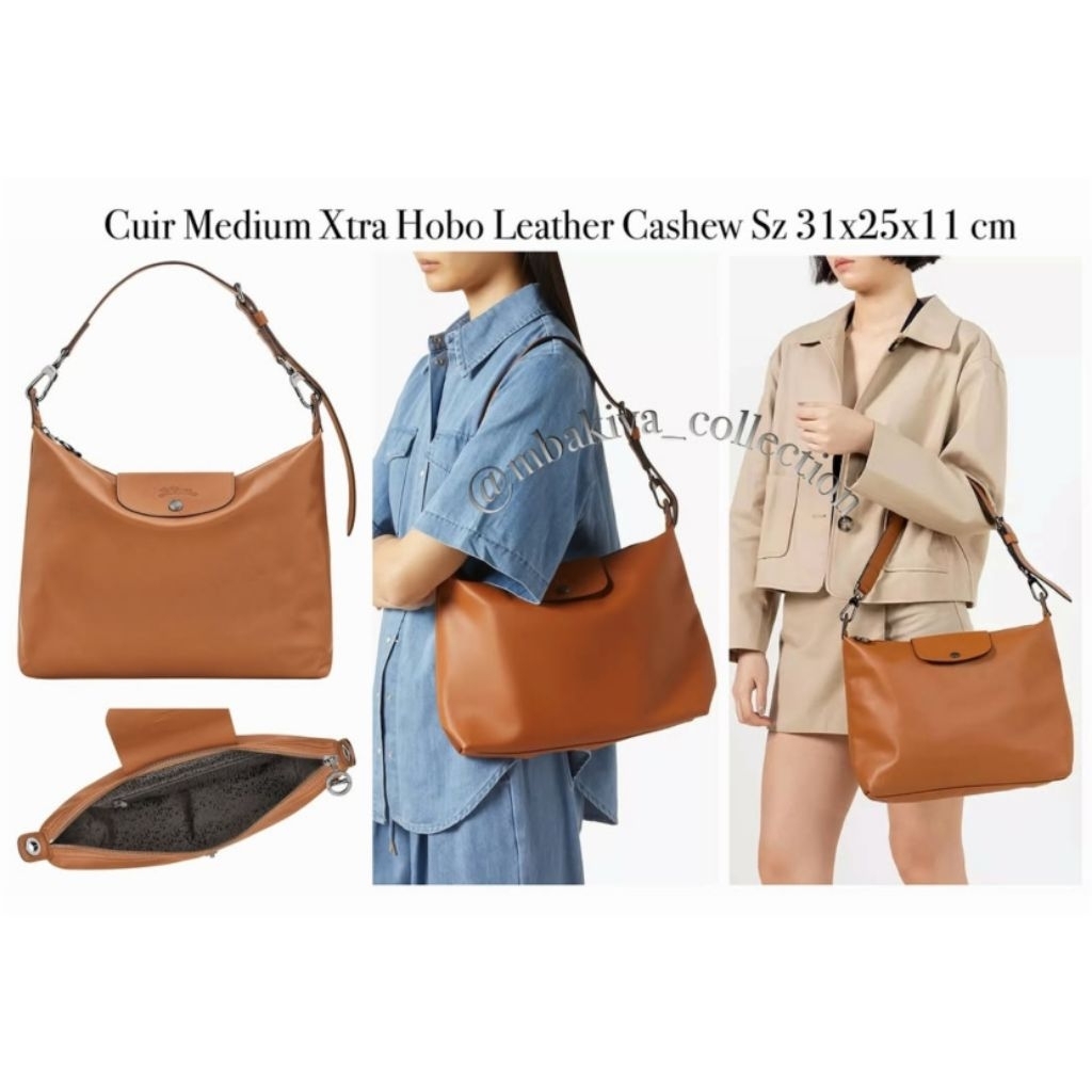 Cuir Medium Xtra Hobo Leather Cashew