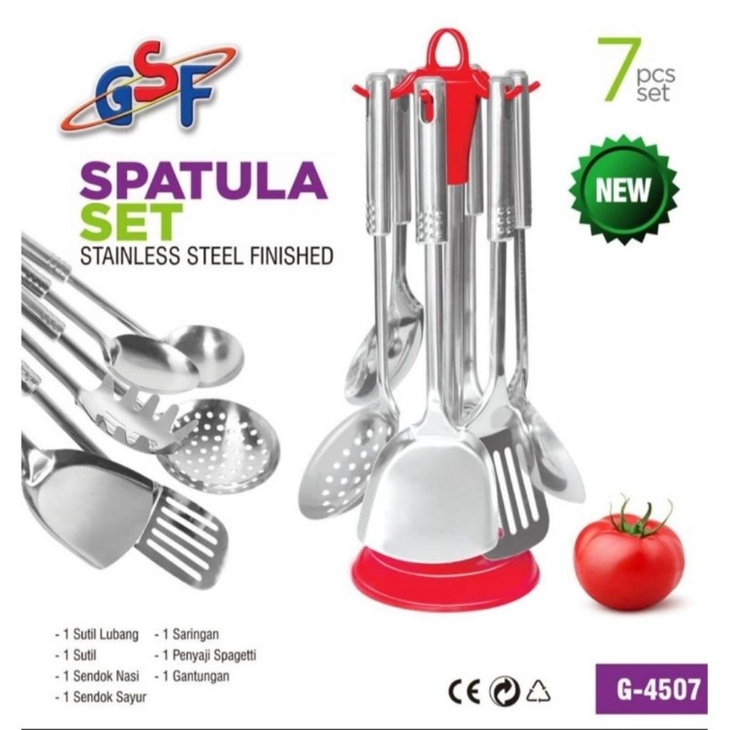 Spatula Set Stainless GSF 4507 / Spatula Set 7pcs GSF Stainless / Spatula Set GSF Serbaguna