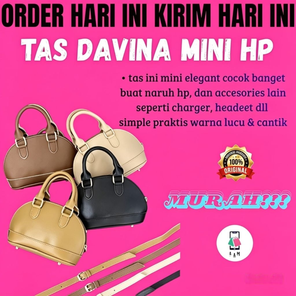 Tas Davina Mini Hanphone New Viral Kekinian Kualitas Premium Original Murah