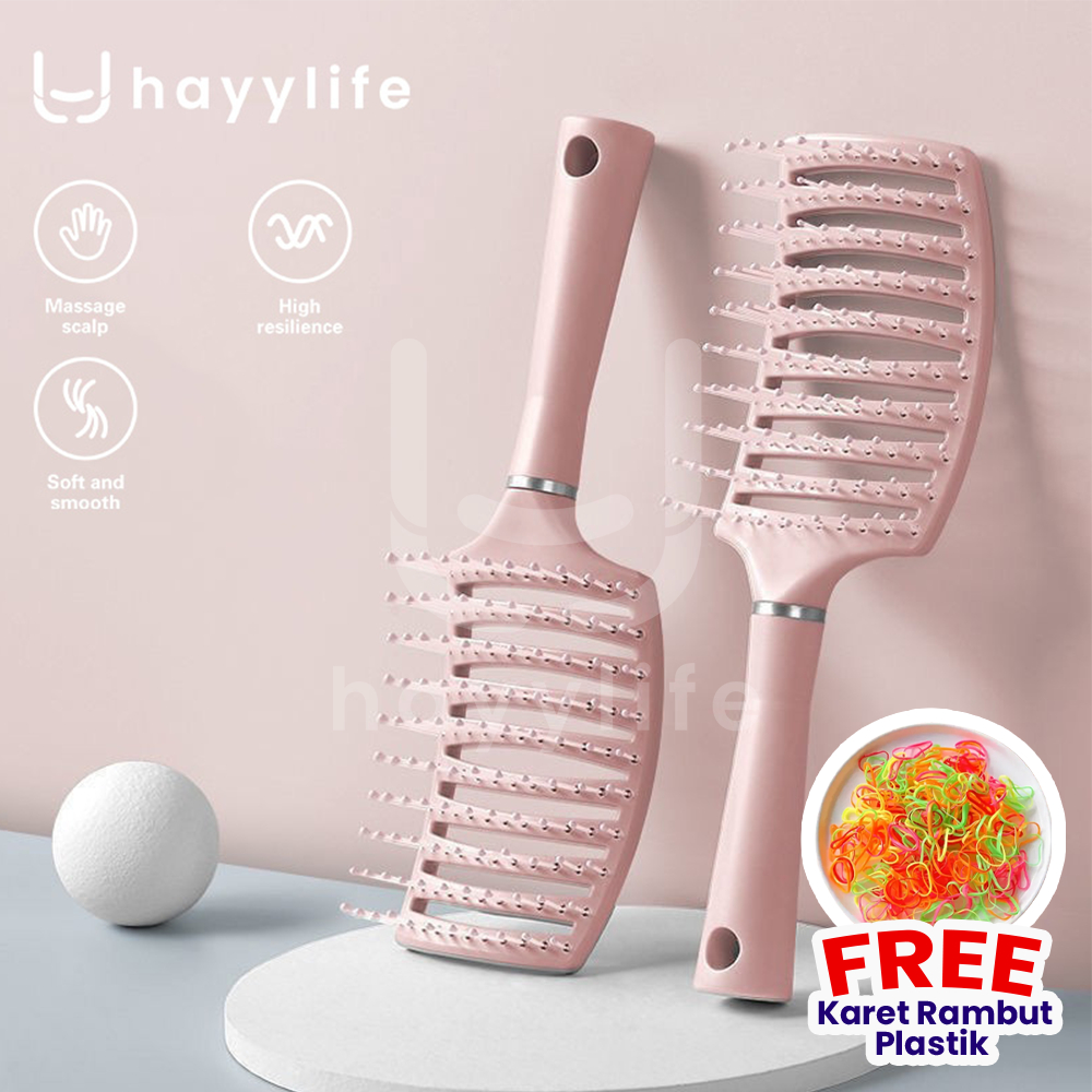 [FREE KARET RAMBUT] HAYYLIFE Sisir Besar Kotak Model Khusus Anti Nyangkut Dan Anti Kusut HL-BBB813