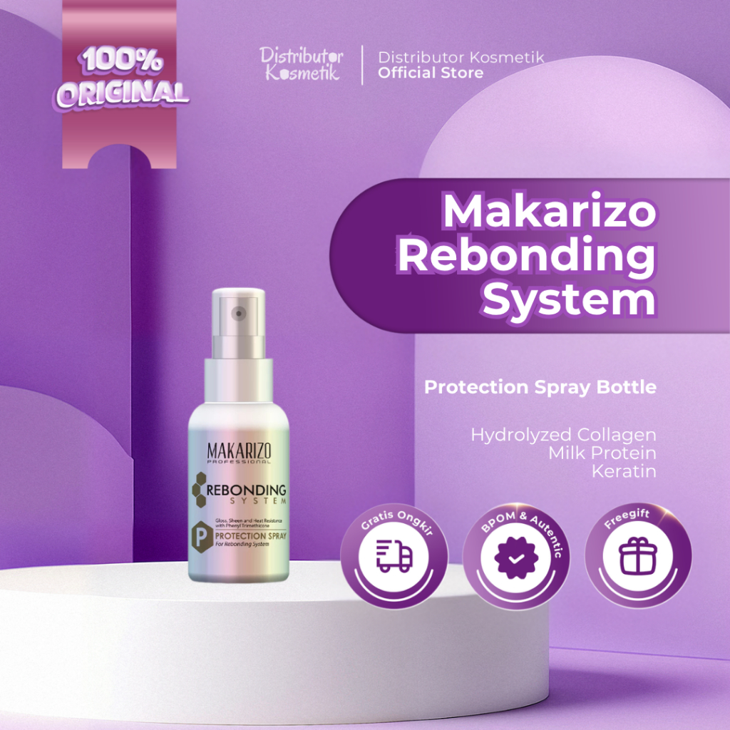 [ AGEN RESMI ] Makarizo Professional Rebonding System Protection Spray Bottle 70 ml |  Melindungi ba