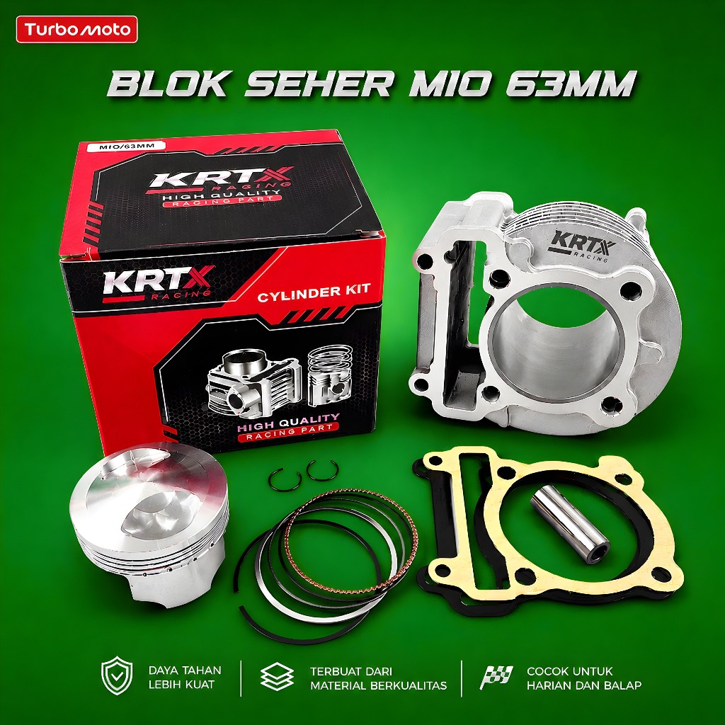 BLOK SEHER BORING PAKET BORE UP KRT YAMAHA MIO 63MM