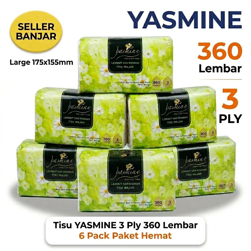 6 Pack Tisu Yasmin 360 Lembar 3 Ply Premium | Agen Kalsel