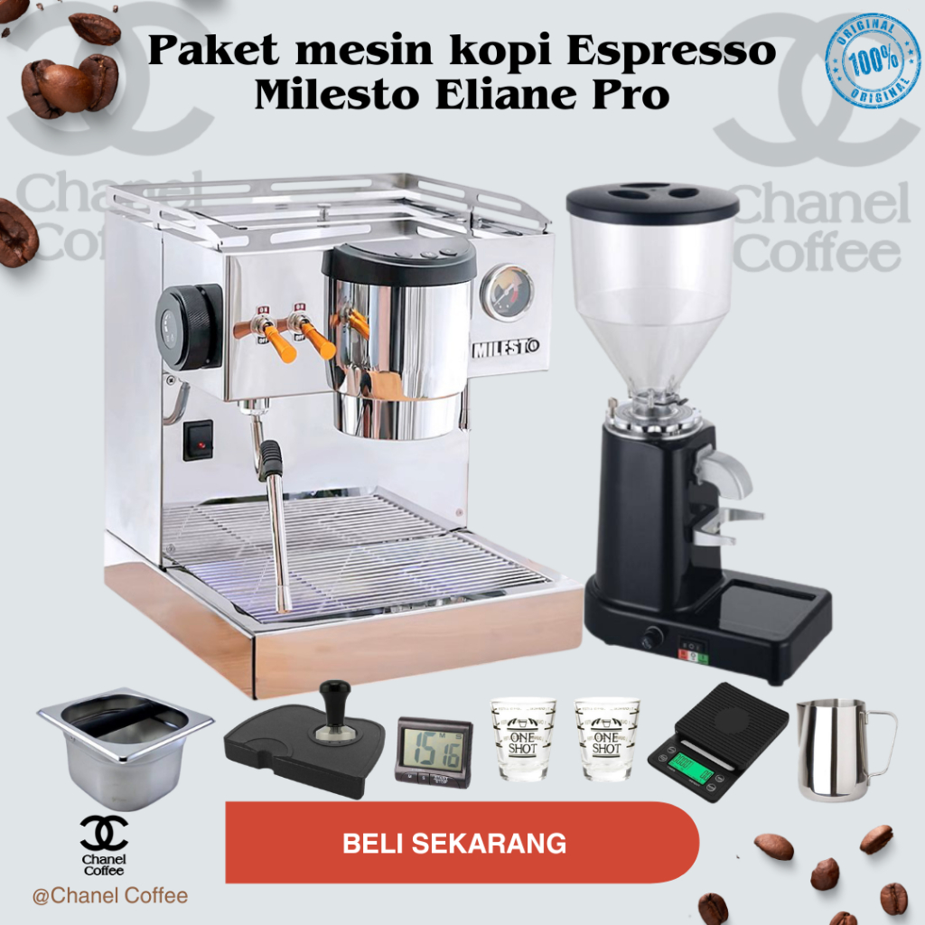 Espresso Coffee Machine Eliane Pro With Coffee Grinder Espreso