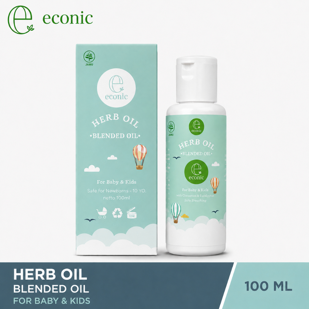 ECONIC | MEDICATED OIL | Minyak Medicated oil Original | Baby oil | Herb Cough And Flu 100ml