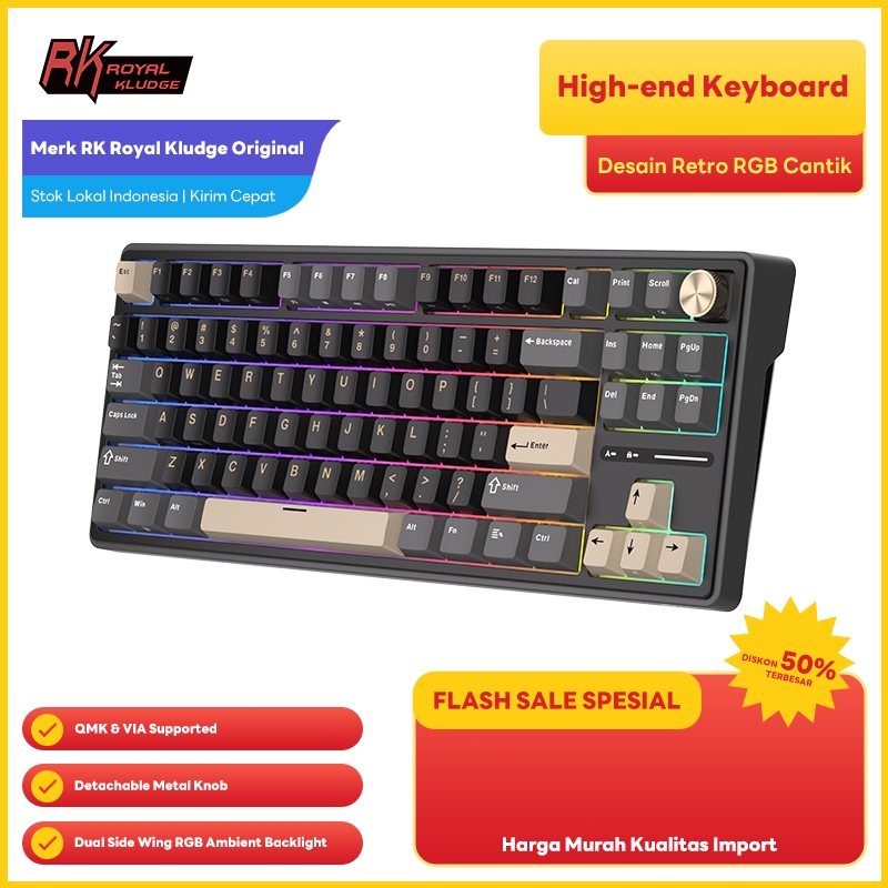 RK ROYAL KLUDGE RK R87Pro Phantom Gasket Wired Mechanical Keyboard