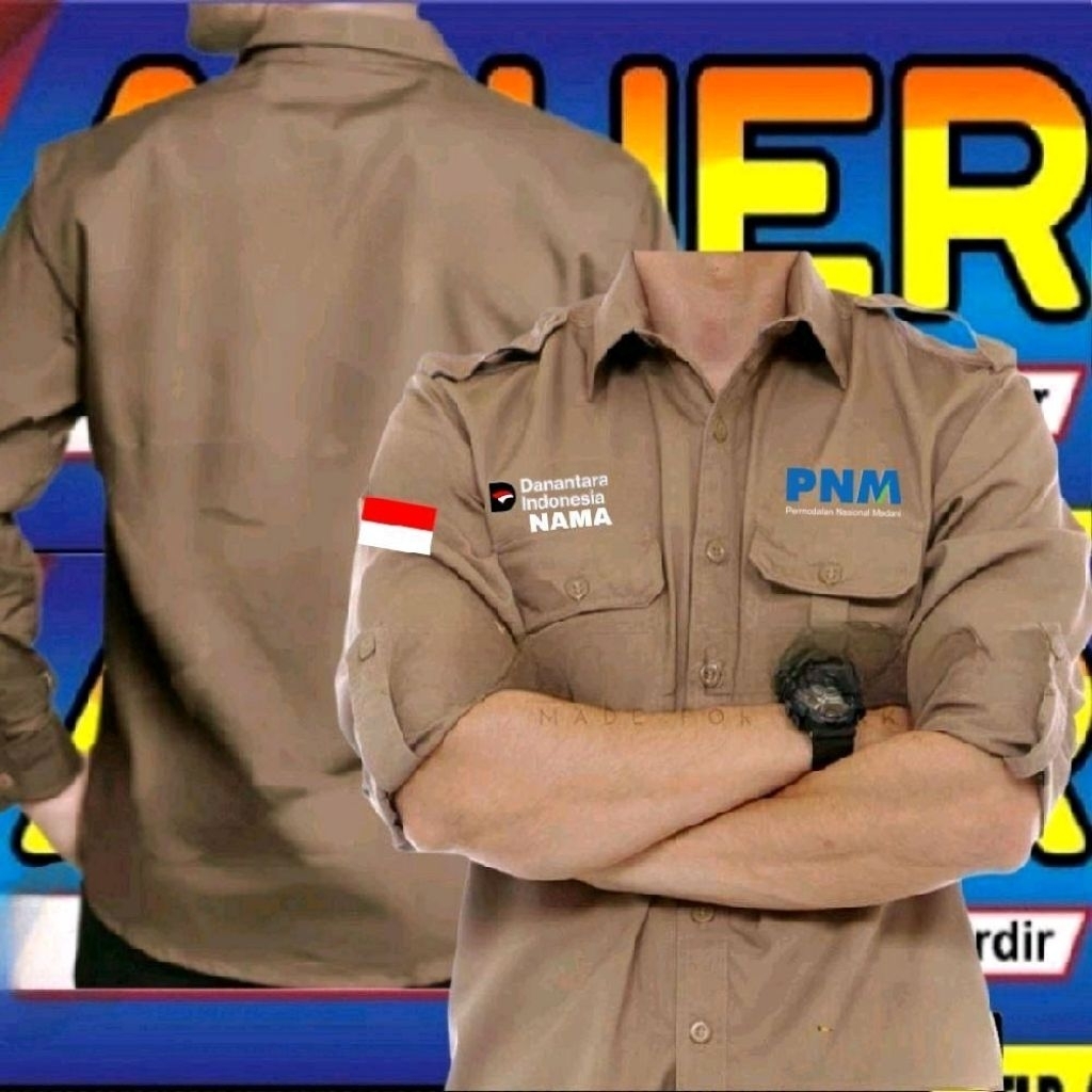 new ready warna coklat ready danantara PNM kemeja PNM baju PNM seragam PNM Pdh PNM kemeja kerja PNM 