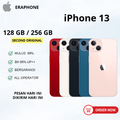 iPhone 13 256GB Second Bekas Original 100% MULUS FULLSET ORI