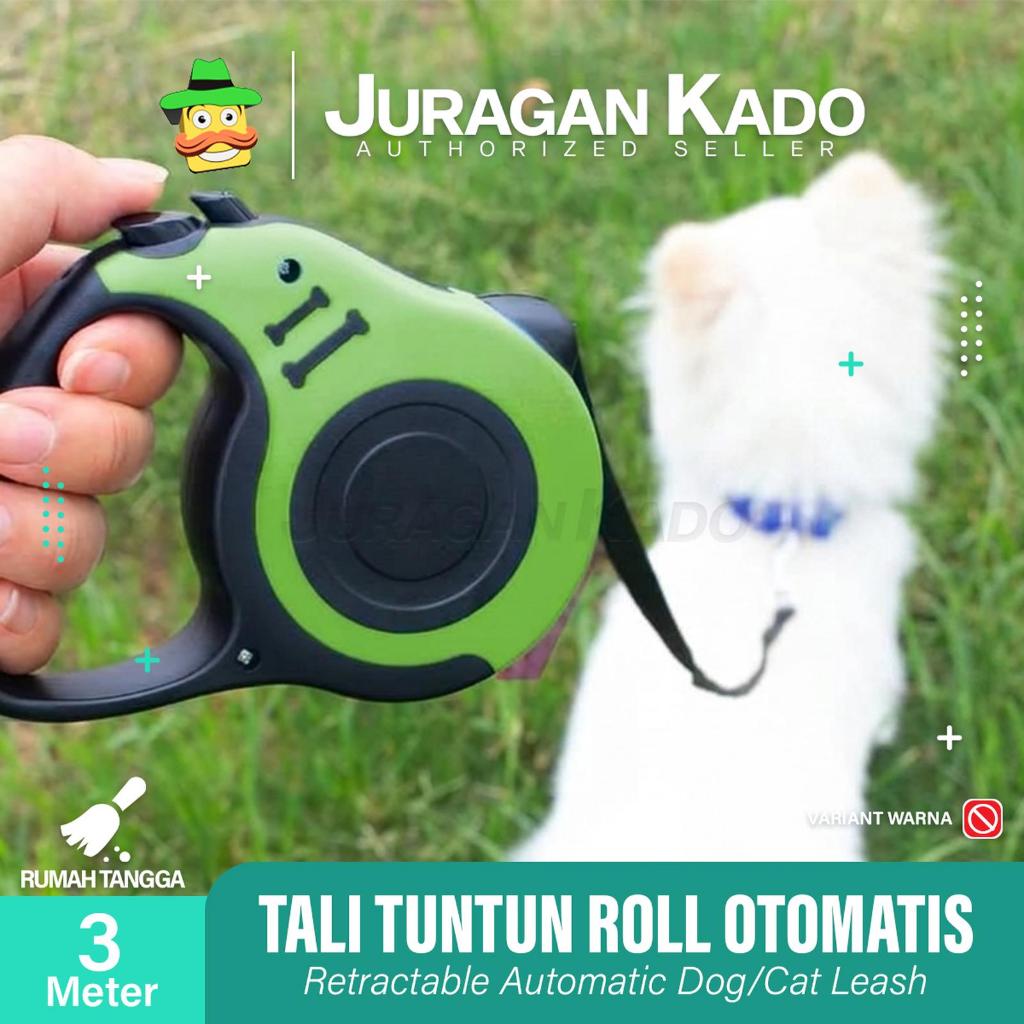Tali Anjing 3M Tali Rompi Kucing Anjing Tali Harness Panjang Otomatis Tali Tuntun Hewan