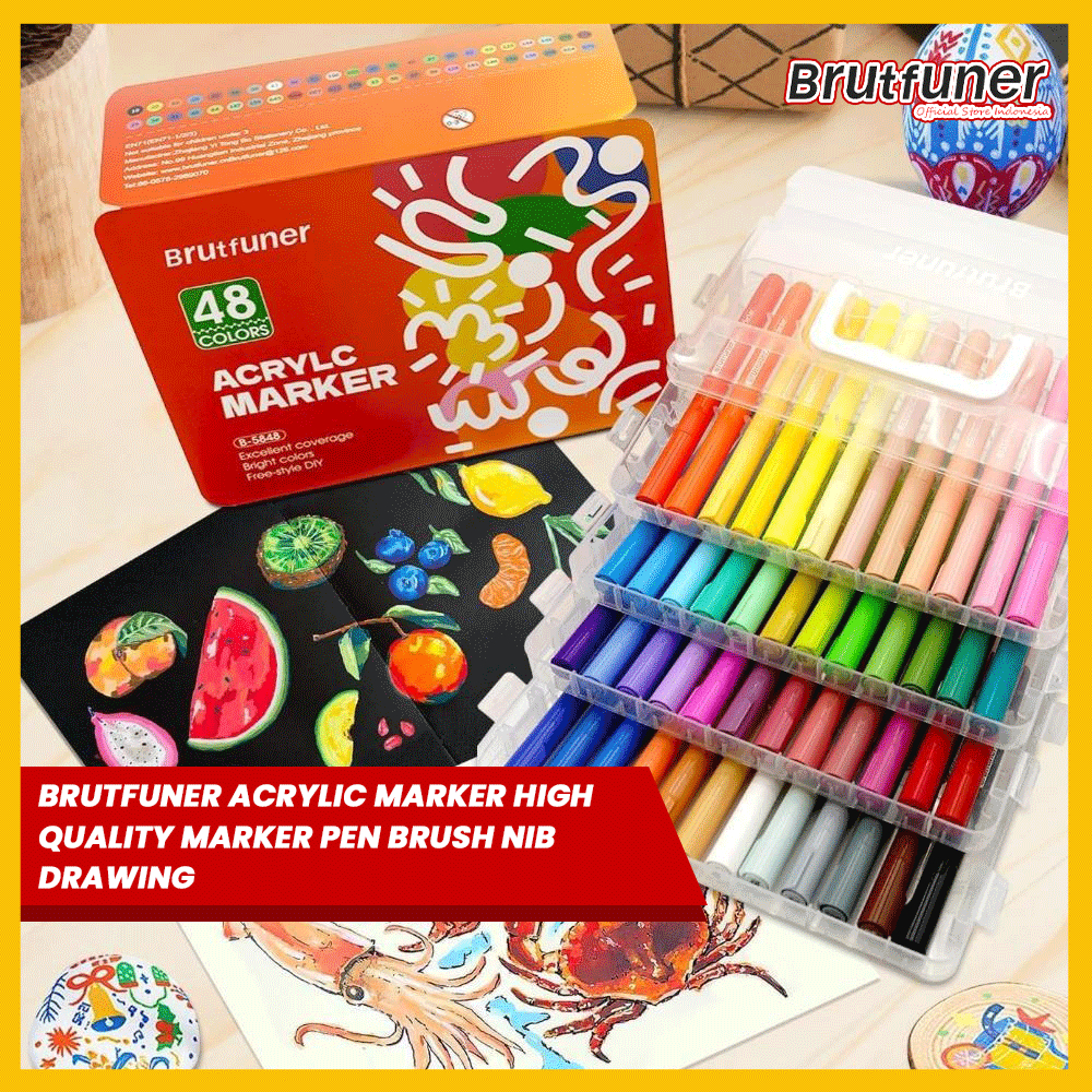 Brutfuner Acrylic Marker High Quality Marker Pen Brush Nib Drawing