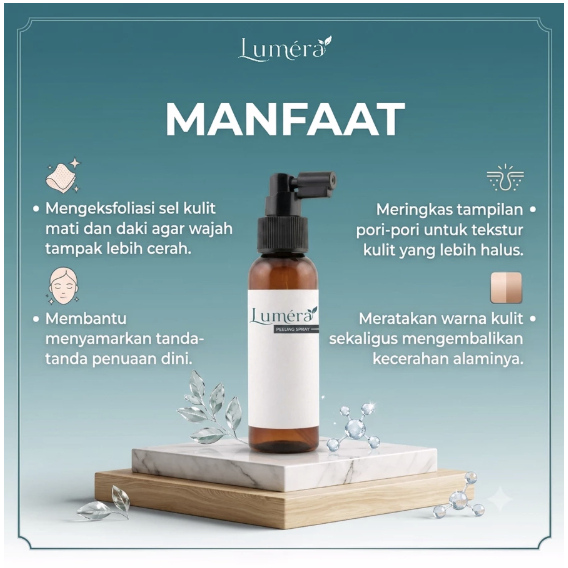 LUMERA - Peeling Spray Perontok Daki & Kulit Mati - Penghilang Daki Pemutih Leher dan Selangkangan