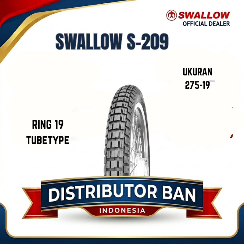 BAN MOTOR SWALLOW S-209 TRAIL RING 19 UKUAN | 275 | 275-19 | TUBETYPE