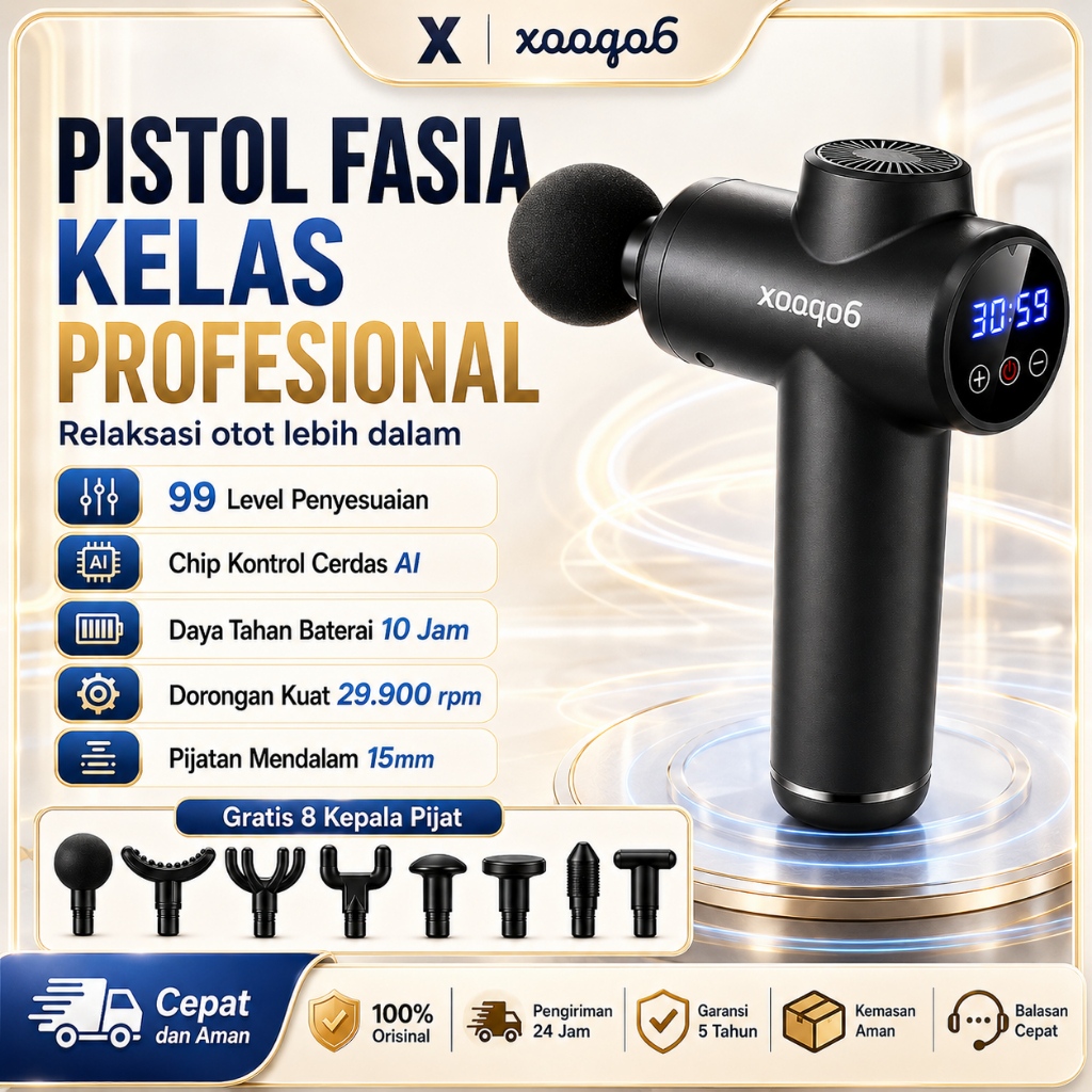 Xooqo6 8-in-1 Pijat Alat Pijat Elektrik Portabel 8-in-1 dengan 99 Tingkat Intensitas