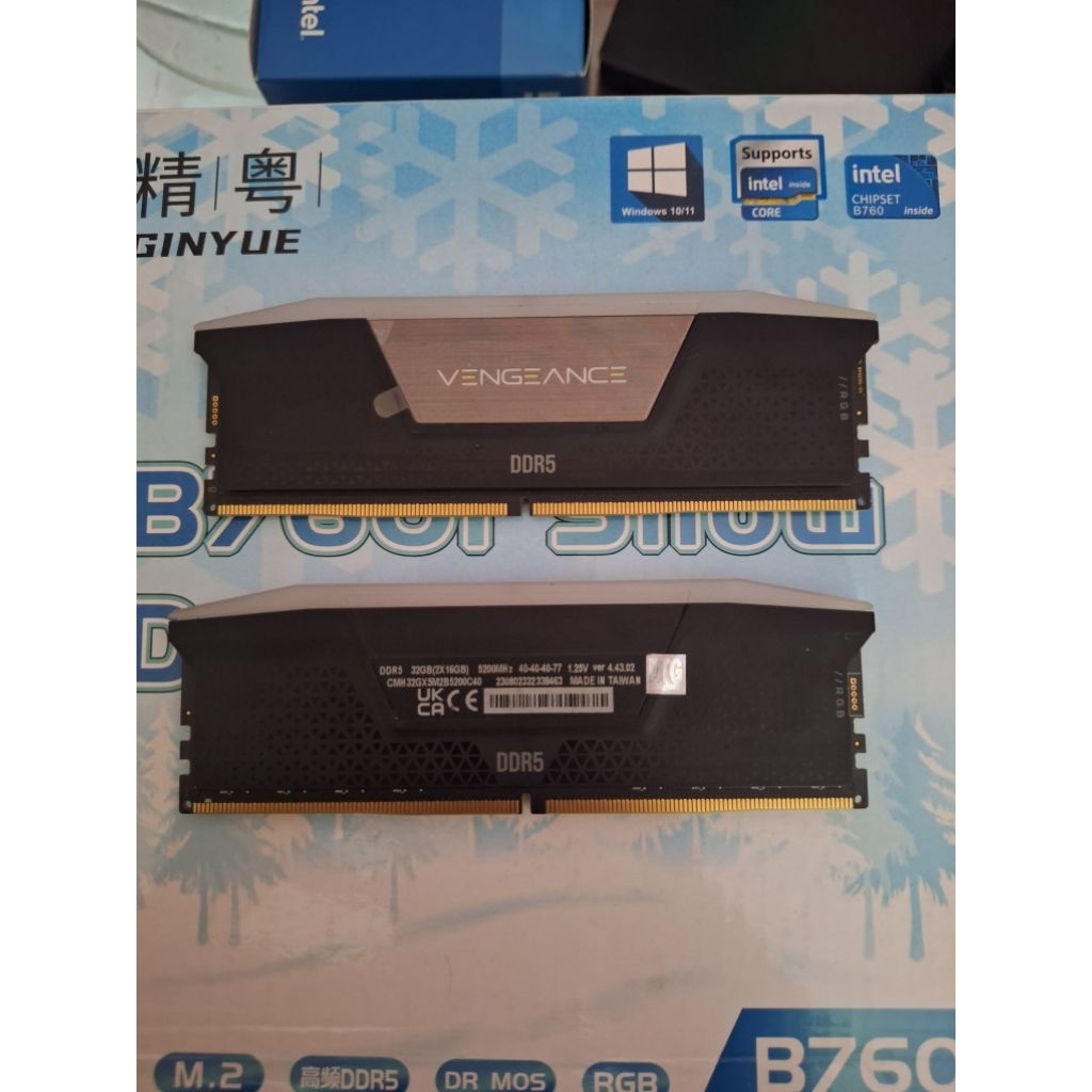 ram 32gb ddr5 2x16gb 5200mhz + mobo mini itx b760i