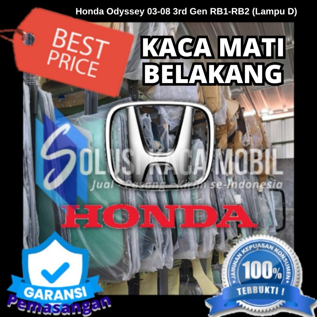 Kaca Samping Belakang Mobil Honda Odyssey 03-08 3rd Gen RB1-RB2 Lampu Original