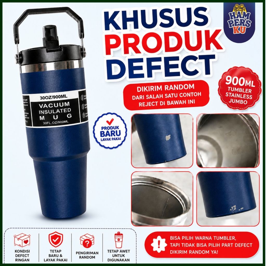 ANEKA TUMBLER REJECT Vacuum Stainless Steel Handle 900ML Barang Baru Kondisi Rijek Dari Pabrik Tahan