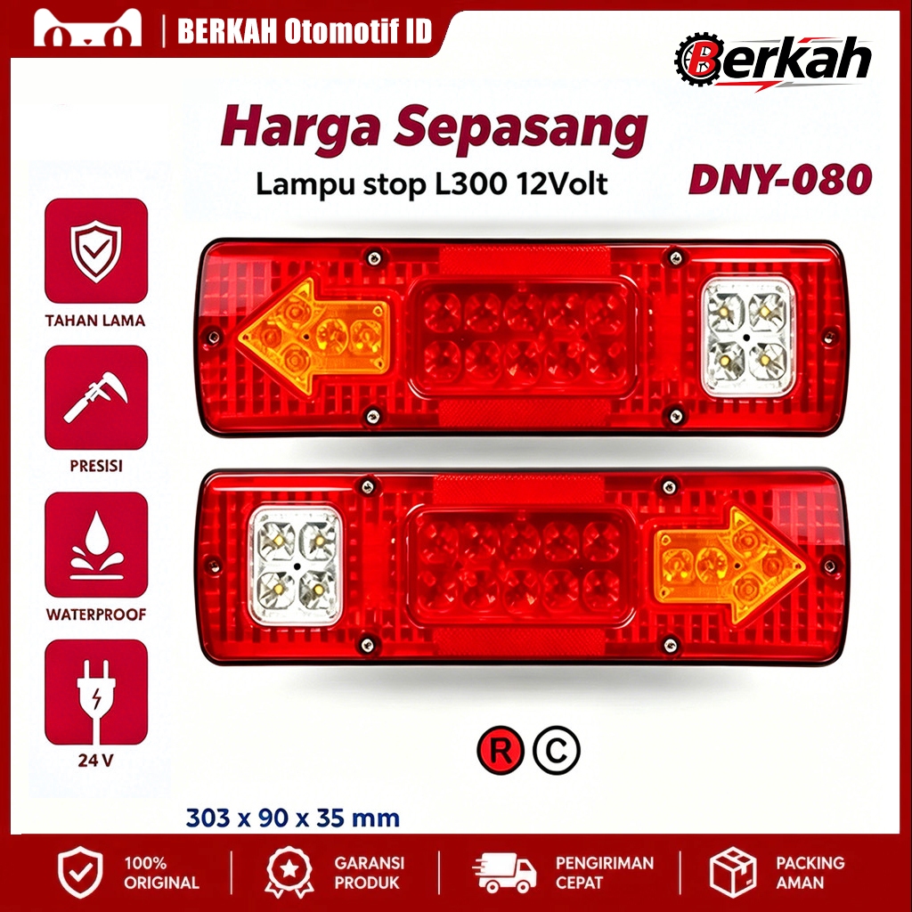 BERKAH 2PCS Stoplamp LED Lampu Rem Belakang Stop Lamp Pickup L300 Carry Futura Panther Grandmax Mini