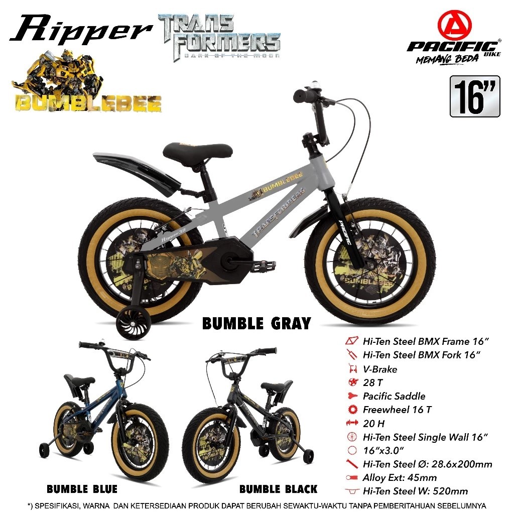 (TERMURAH) Bmx 12 16 18 20 pacific ripper transformers nitron hotshot godzilla minion exotic new pho