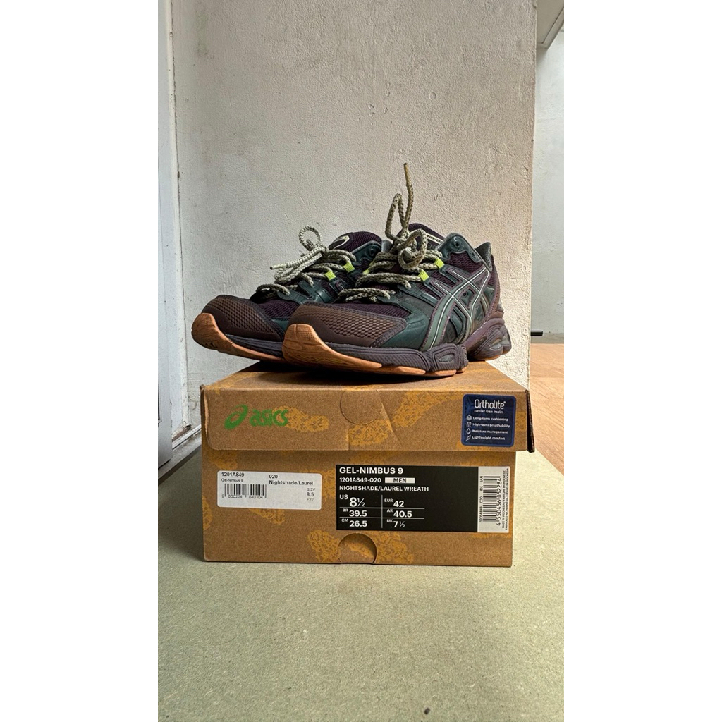 ASICS X Brain Dead GEL-NIMBUS 9 Nightshade / Laurel Wreath