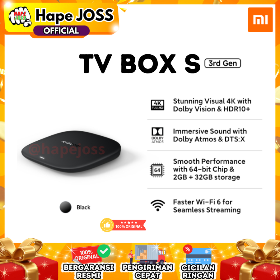 Xiaomi TV Box S 3rd Gen Android/Google TV 4K HDR – 32GB, Dolby Atmos, Wi-Fi 6 Original