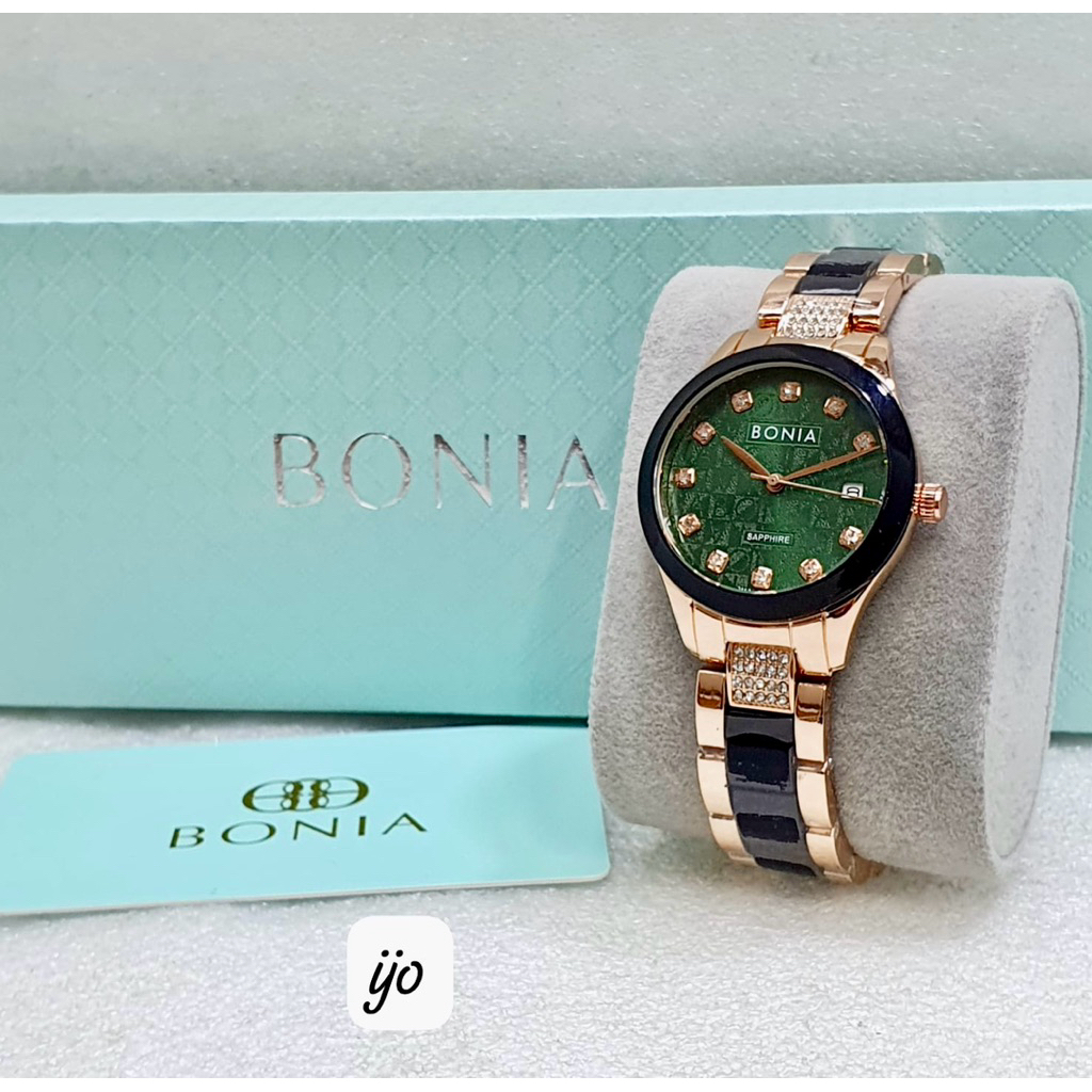 ( BAYAR DITEMPAT ) Jam Tangan Wanita Bonia Keramik Steel Free Box Set + Paper Bag