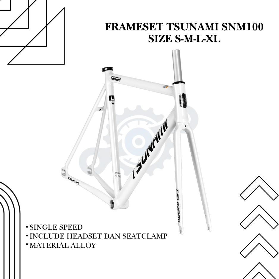 Frameset Tsunami  Snm100-Putih Frame Tsunami Snm100 Single Speed