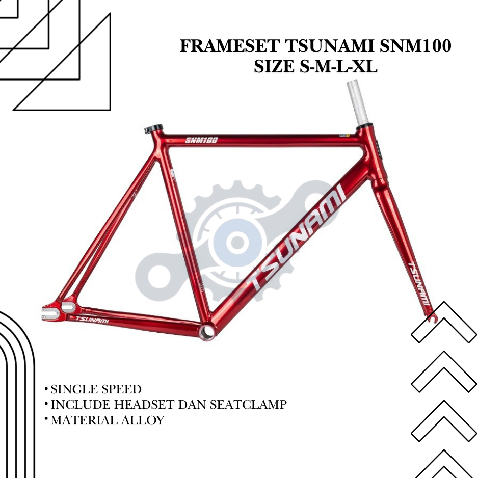 Frameset Tsunami Snm100-Merah Frame Tsunami Snm100 Single Speed
