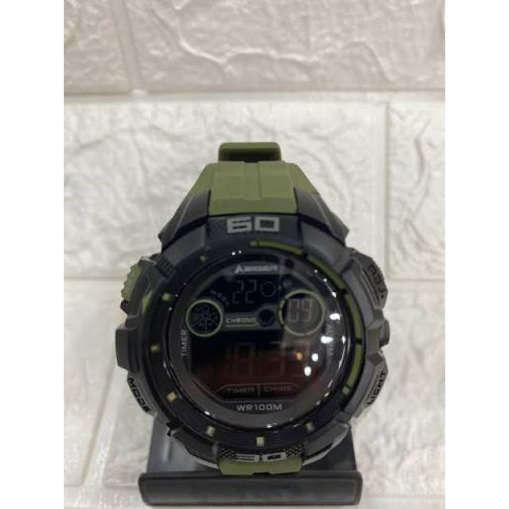 jam tangan outdoor eiger ataca 4.1 green black army second muluss kelengkapan jam aja