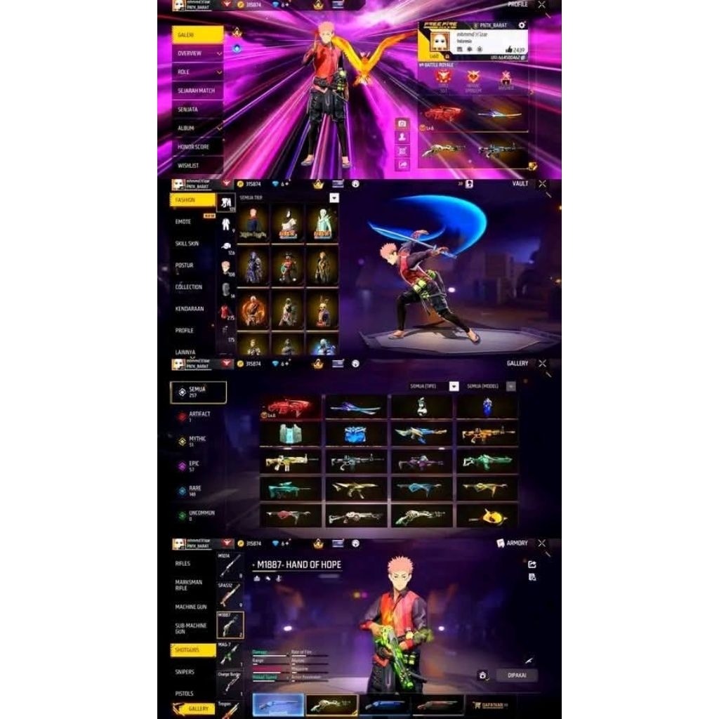 akun FreeFire OPM akun pribadi saya baru 8bulan