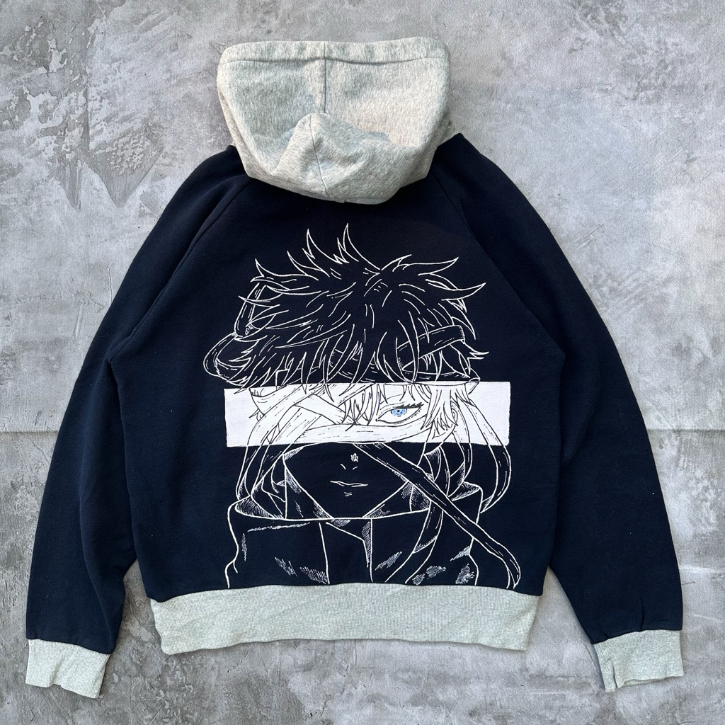 1on1 GOJO SATORU Hoodie Handmade Painted | Gojo Satoru | Jujutsu Kaisen