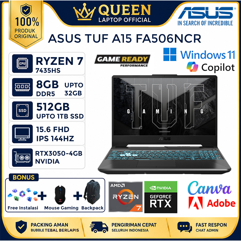 [NEW] ASUS TUF A16 FA607NUG Ryzen 7 7445HS 32GB RTX4050 | TUF A15 FA506NCR RYZEN 7 7435HS RTX3050