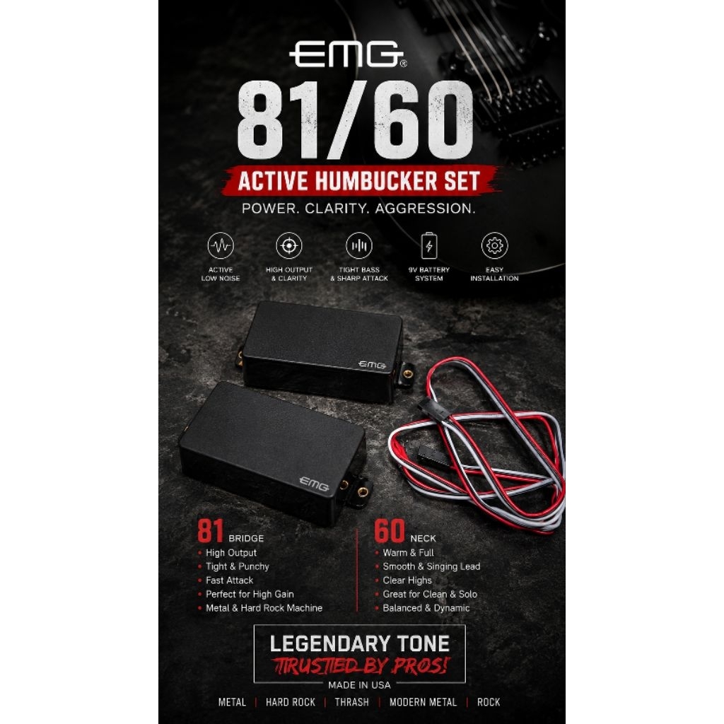 EMG 81 60 Aktif Gitar Pickup Set